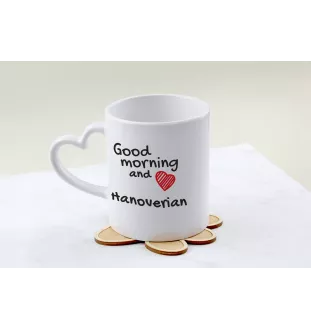 Hanovrien - tasse avec chien, une tasse adorable avec une anse en forme de cœur, un cadeau universel de la marque Art-Dog