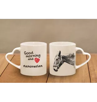 Hanoverian - cup with a dog, adorable cup with a heart-shaped handle, universal gift from the Art-Dog brand