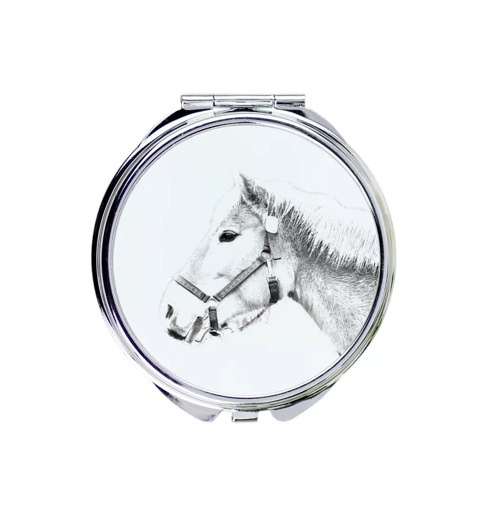 Haflinger - miroir de poche avec cheval, miroir personnalisé pour sac à main, miroir compact avec impression de la marque Art-Dog