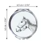 Haflinger - miroir de poche avec cheval, miroir personnalisé pour sac à main, miroir compact avec impression de la marque Art-Dog