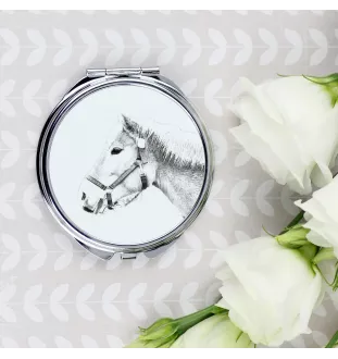 Haflinger - miroir de poche avec cheval, miroir personnalisé pour sac à main, miroir compact avec impression de la marque Art-Dog