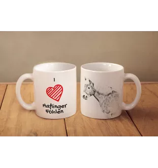 Haflinger źrebię kubekz koniem I love Art-Dog