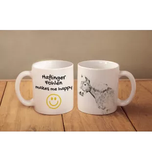 Haflinger Fohlen - Becher mit Pferd, fröhlicher Becher für Hundefreunde, personalisiertes Geschenk der Marke Art-Dog
