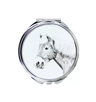 Haflinger Fohlen - miroir de poche avec cheval, miroir personnalisé pour sac à main, miroir compact avec impression de la marque Art-Dog