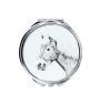 Haflinger Fohlen - Taschenspiegel mit Pferd, personalisierter Taschenspiegel, kompakter Spiegel mit Art-Dog-Logo