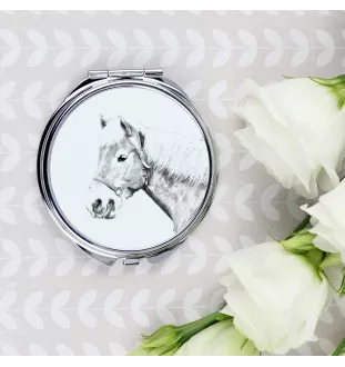 Haflinger Fohlen - miroir de poche avec cheval, miroir personnalisé pour sac à main, miroir compact avec impression de la marque Art-Dog