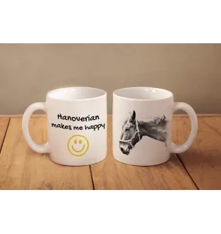 Hanovrien - tasse avec un cheval, une tasse joyeuse pour les amoureux des chiens, un cadeau personnalisé de la marque Art-Dog