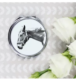 Hanovrien - miroir de poche avec cheval, miroir personnalisé pour sac à main, miroir compact avec impression de la marque Art-Dog