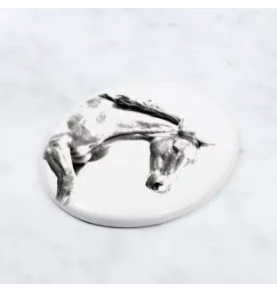 Cheval de sport irlandais - une plaque commémorative avec une photo de cheval, une plaque funéraire avec une impression, une plaque ovale personnalisée de la marque Art-Dog