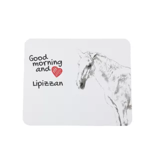 Lipizzan - tapis de souris imprimé, tapis de souris personnalisé avec un cheval, un gadget unique pour un employé de bureau de la marque Art-Dog