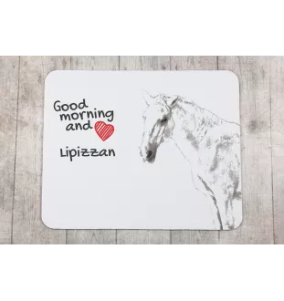Lipizzan - tapis de souris imprimé, tapis de souris personnalisé avec un cheval, un gadget unique pour un employé de bureau de la marque Art-Dog
