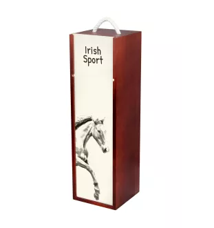 Irischer Sport - Weinkiste mit Pferd, Alkoholkiste mit Grafik, personalisierte Geschenkbox der Marke Art-Dog