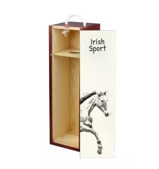 Cheval de sport irlandais - boîte à vin avec un cheval, boîte à alcool avec une illustration, boîte cadeau personnalisée de la marque Art-Dog