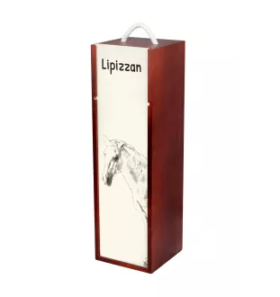 Lipizzan - wine box with a horse, alcohol box with graphics, personalized gift box from the Art-Dog brand
