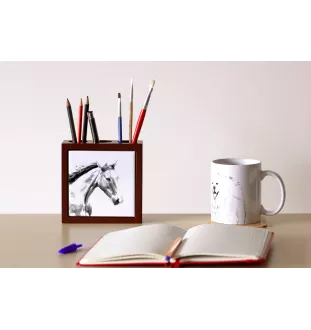 Irish Sport - pen holder with a horse, desk organizer with a print, personalized desk decoration from the Art-Dog brand