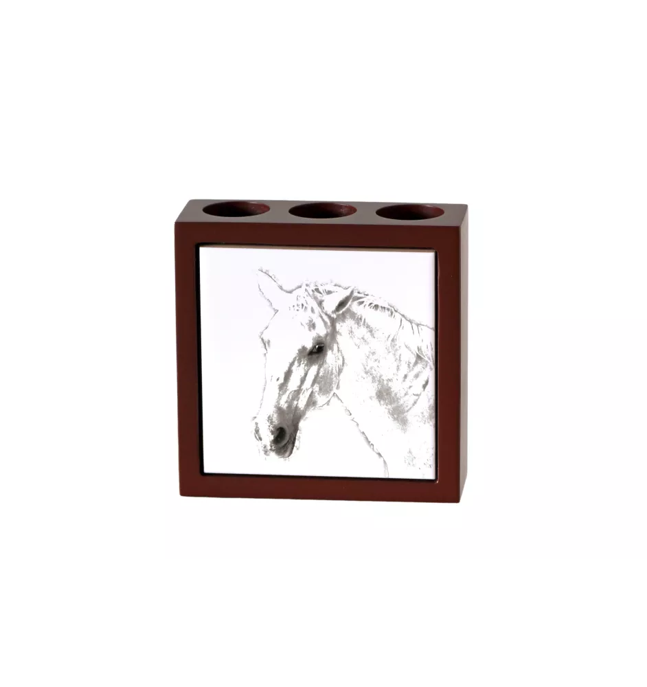 Lipizzaner - Stifthalter mit Pferd, Schreibtischorganizer mit Aufdruck, personalisierte Schreibtischdekoration der Marke Art-Dog
