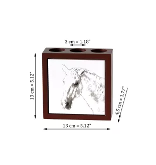 Lipizzaner - Stifthalter mit Pferd, Schreibtischorganizer mit Aufdruck, personalisierte Schreibtischdekoration der Marke Art-Dog
