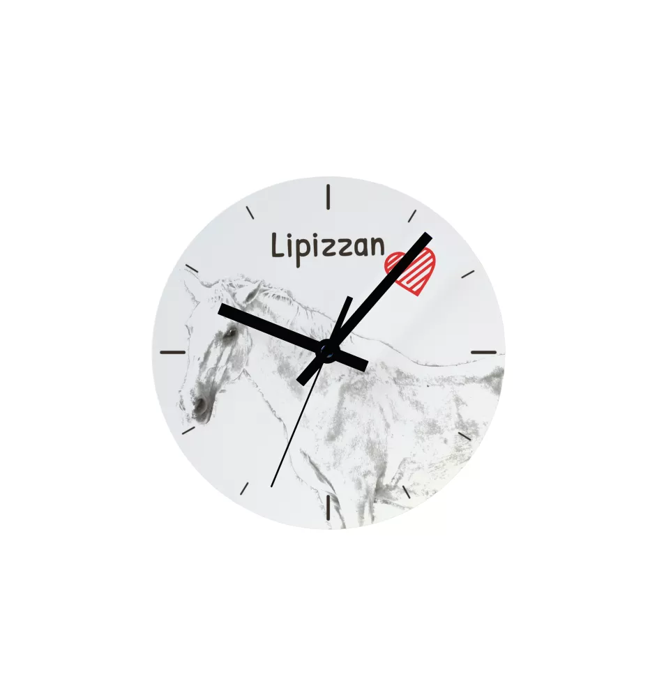Lipizzaner - Wanduhr mit Pferd, Uhr mit Druck für das Regal, personalisierte Hausdekoration der Marke Art-Dog