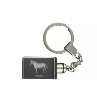Lipizzaner - Kristall-Anhänger mit Foto eines Pferdes, beleuchteter Anhänger, einzigartiges Geschenk der Marke Art-Dog
