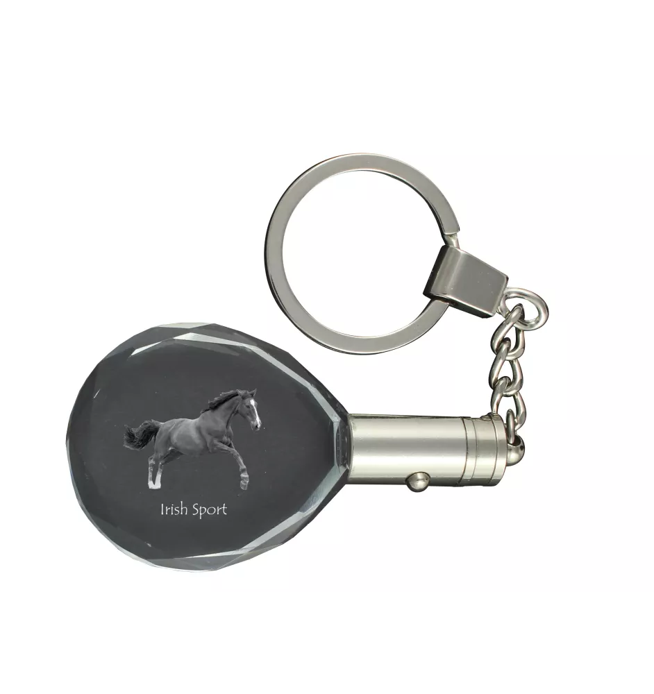 Irischer Sport - pendant with a picture of a horse, crystal key ring in a gift box, unique gift by Art-Dog brand
