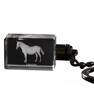 Lipizzan - Crystal pendant with photo of a horse, illuminated pendant, unique gift by Art-Dog brand