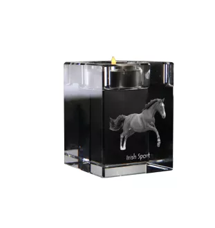 Irish Sport - Candle holder with picture of a horse, crystal tealight holder, personalised gift by Art-Dog brand