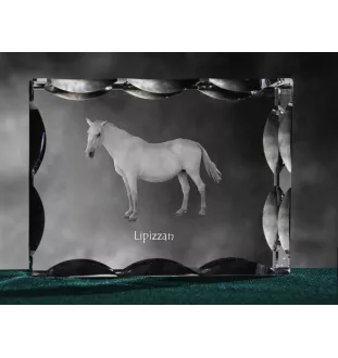 Lipizzaner - crystal with a picture of a horse, glass statuette with a picture, unique frame with a picture from Art-Dog brand