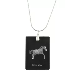 Irischer Sport - Crystal pendant with horse, silver necklace with photo, personalised pendant by Art-Dog brand