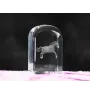 Cheval de sport irlandais - un cube de cristal avec une photo, une photo de cheval dans le cristal, un presse-papiers cubique de la marque Art-Dog