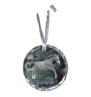 Cheval de sport irlandais - boule de Noël en cristal avec une photo, photo de cheval dans le cristal, décoration personnalisée pour sapin de Noël de la marque Art-Dog