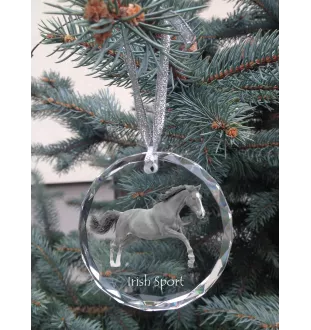 Cheval de sport irlandais - boule de Noël en cristal avec une photo, photo de cheval dans le cristal, décoration personnalisée pour sapin de Noël de la marque Art-Dog