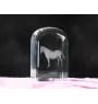 Lipizzan - crystal cube with a photo, photo of a horse in crystal, cubic paperweight from Art-Dog brand