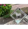 Lipizzaner - Kristallwürfel mit Pferdebild, Pferdebild im Kristall, sechseckiger Papierclip der Marke Art-Dog