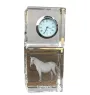 Lipizzan - crystal clock with a photo, photo of a horse in crystal, personalized desk clock by Art-Dog brand