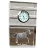 Cheval de sport irlandais - horloge en verre avec photo, photo de cheval dans un cristal, horloge de bureau personnalisée de la marque Art-Dog