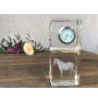 Lipizzaner - Kristalluhr mit Bild, Pferdebild im Kristall, personalisierte Schreibtischuhr der Marke Art-Dog