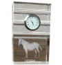 Lipizzaner - Glasuhr mit Foto, Pferdefoto im Kristall, personalisierte Tischuhr für das Büro der Marke Art-Dog