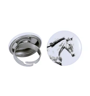 Cheval de sport irlandais - Bague de collection avec l'image d'un cheval, produit fait à la main, marque Art-Dog