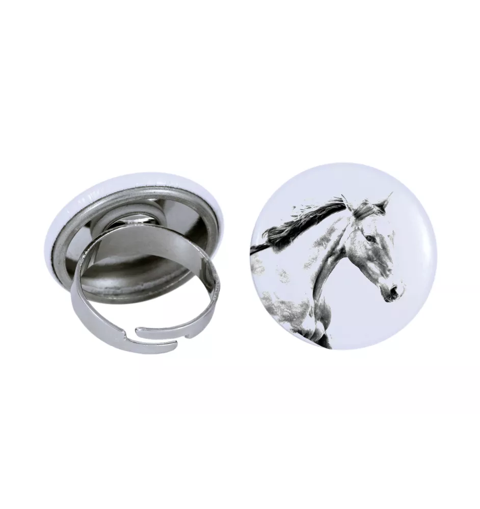 Cheval de sport irlandais - Bague de collection avec l'image d'un cheval, produit fait à la main, marque Art-Dog