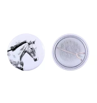 Cheval de sport irlandais ornement de chemise, broche pour sac, cadeau idéal avec la possibilité d'ajouter votre propre graphisme de la marque Art-Dog