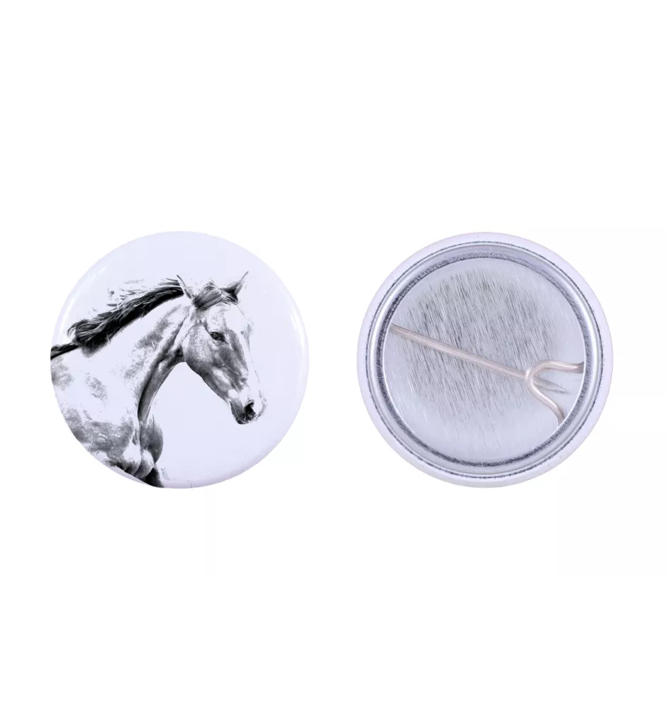 Cheval de sport irlandais ornement de chemise, broche pour sac, cadeau idéal avec la possibilité d'ajouter votre propre graphisme de la marque Art-Dog