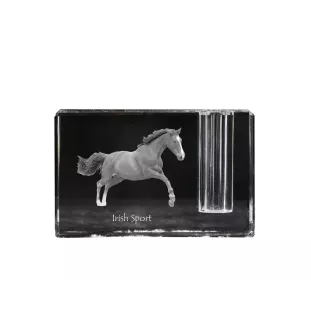 Cheval de sport irlandais - Porte-stylos, organiseur en cristal avec image d'un cheval, décoration de bureau unique par la marque Art-Dog