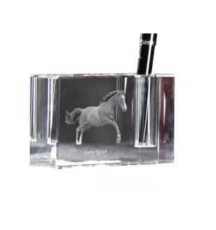 Irish Sport - Pen stand, crystal organiser with picture of a horse, unique desk decoration by Art-Dog brand