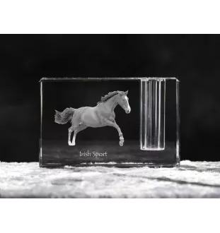 Cheval de sport irlandais - Porte-stylos, organiseur en cristal avec image d'un cheval, décoration de bureau unique par la marque Art-Dog