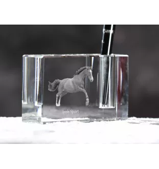 Cheval de sport irlandais - Porte-stylos, organiseur en cristal avec image d'un cheval, décoration de bureau unique par la marque Art-Dog