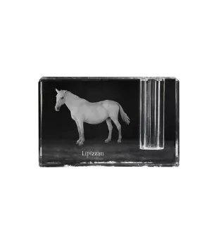 Lipizzaner - Stifthalter, Kristallorganisator mit Bild eines Pferdes, einzigartige Schreibtischdekoration der Marke Art-Dog