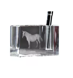 Lipizzan - Porte-stylos, organiseur en cristal avec image d'un cheval, décoration de bureau unique par la marque Art-Dog