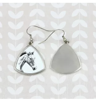 Irischer Sport - Pferdeohrringe, hängende Ohrringe mit einem Bild, personalisierter Schmuck mit dem Aufdruck der Marke Art-Dog