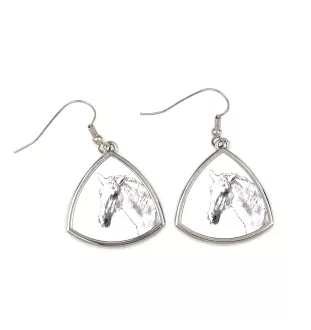 Lipizzan - earrings with a horse, hanging earrings with a picture, personalized jewelry with Art-Dog brand print