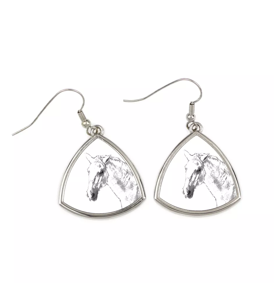Lipizzaner - Pferdeohrringe, hängende Ohrringe mit einem Bild, personalisierter Schmuck mit dem Aufdruck der Marke Art-Dog